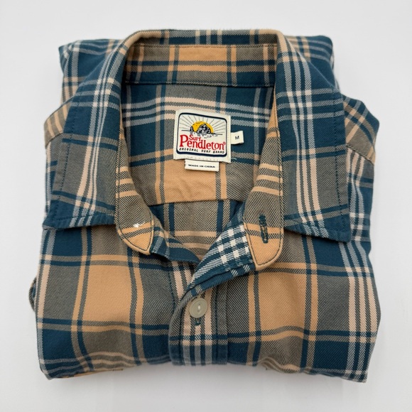 Vintage Pendleton Surf Pendleton Shirt Mens Medium Plaid Long Sleeve 100% Cotton - Picture 7 of 9